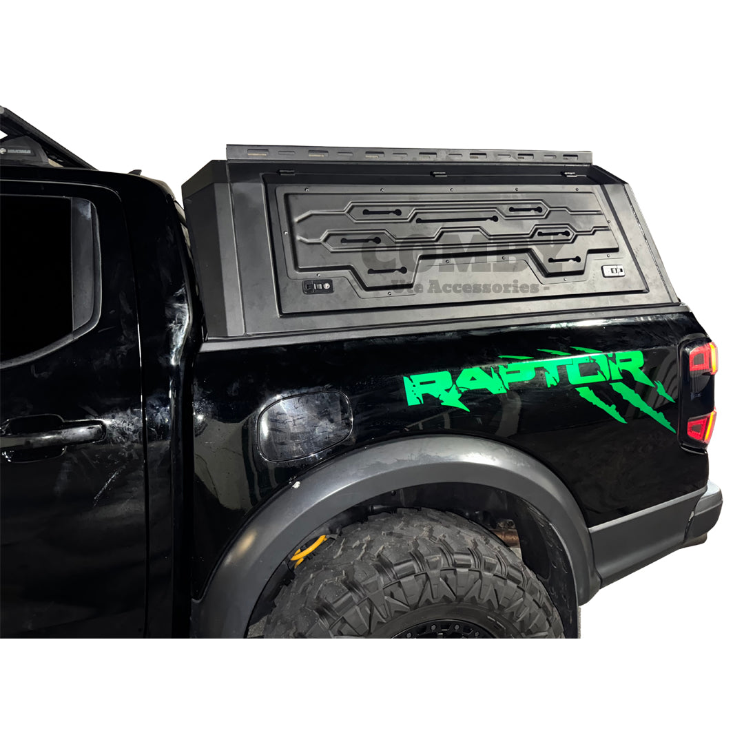 Ford Ranger COMBY Aluminium UTE Canopy with Solid Panels fits 2022+ (Recovery Board Side Panels)