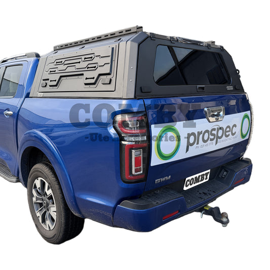 GWM Cannon COMBY Aluminium UTE Canopy with Front & Rear Glass Windows fits 2020-2026 (Recovery Board Side Panels)
