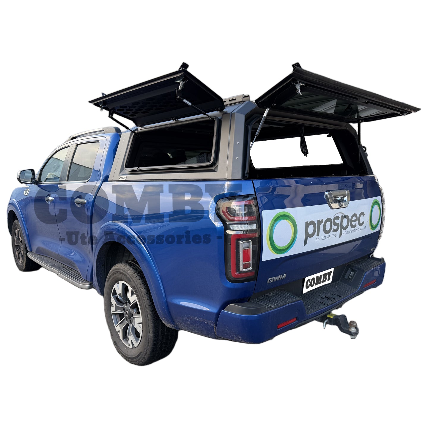 GWM Cannon COMBY Aluminium UTE Canopy with Front & Rear Glass Windows fits 2020-2026 (Recovery Board Side Panels)
