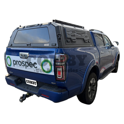 GWM Cannon COMBY Aluminium UTE Canopy with Front & Rear Glass Windows fits 2020-2026 (Recovery Board Side Panels)