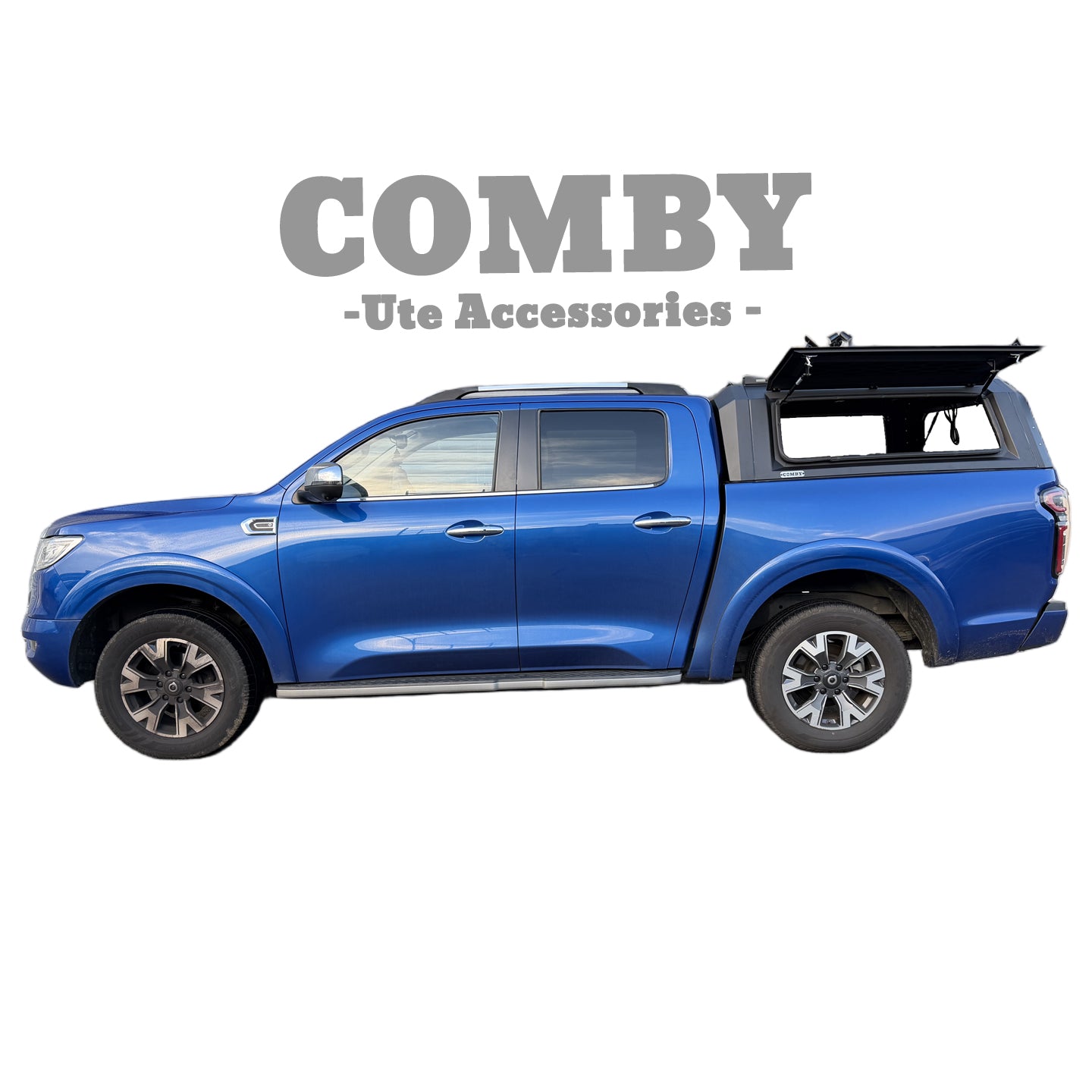 GWM Cannon COMBY Aluminium UTE Canopy with Front & Rear Glass Windows fits 2020-2026 (Recovery Board Side Panels)