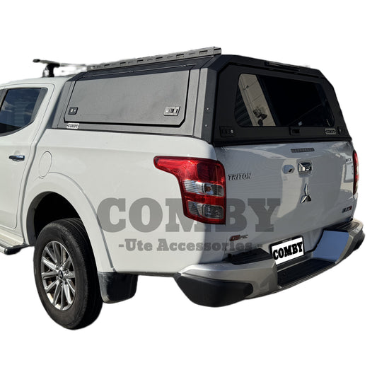 Mitsubishi Triton MR MQ Aluminium Canopy with Front & Rear Glass windows fits 2015-2024 | COMBY V2