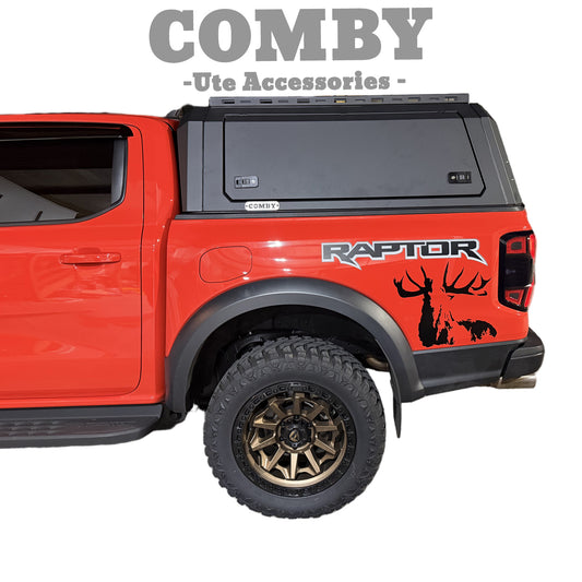 Ford Raptor COMBY V2 Aluminium UTE Canopy with Front and Rear glass windows fits 2022+