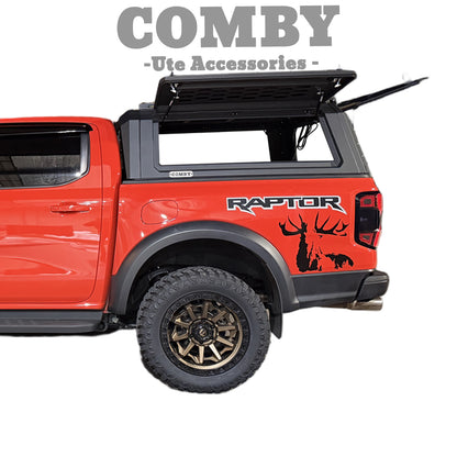Ford Raptor COMBY V2 Aluminium UTE Canopy with Front and Rear glass windows fits 2022+