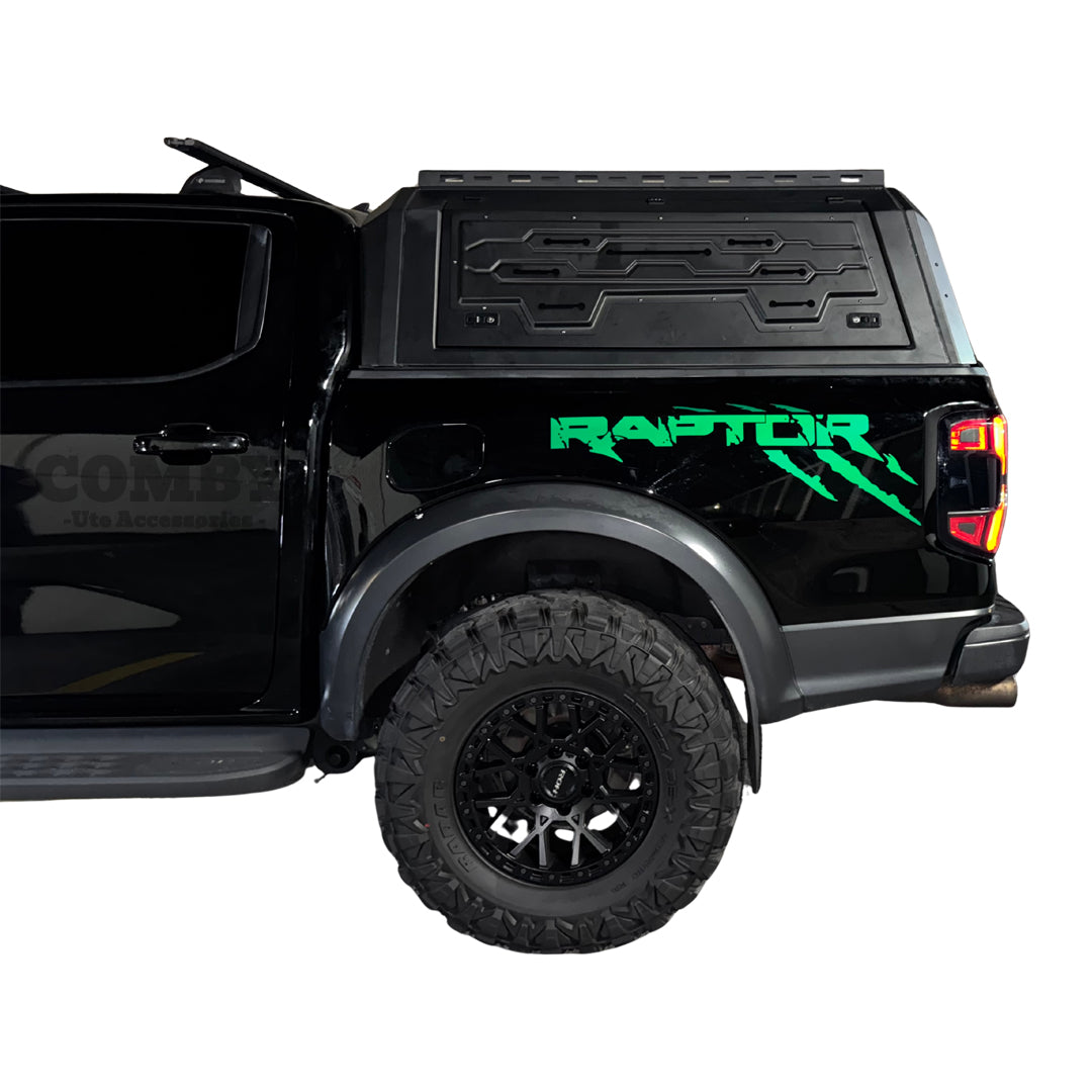 Ford Ranger COMBY Aluminium UTE Canopy with Solid Panels fits 2022+ (Recovery Board Side Panels)