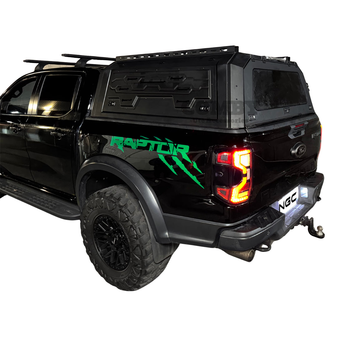 Ford Ranger COMBY Aluminium UTE Canopy with Solid Panels fits 2022+ (Recovery Board Side Panels)