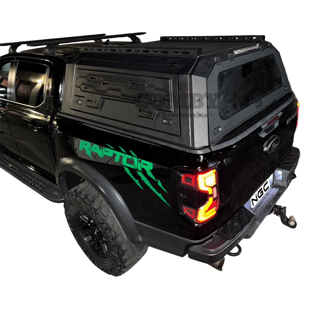 Ford Ranger COMBY Aluminium UTE Canopy with Solid Panels fits 2022+ (Recovery Board Side Panels)