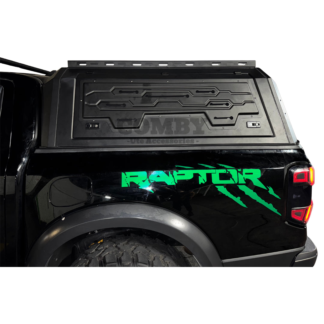 Ford Ranger COMBY Aluminium UTE Canopy with Solid Panels fits 2022+ (Recovery Board Side Panels)