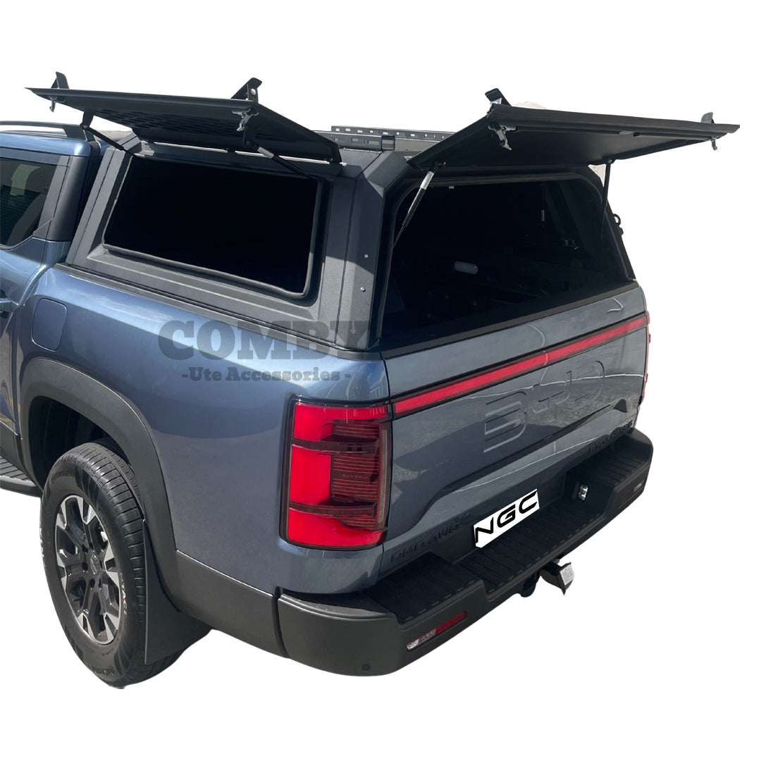 BYD Shark 6 COMBY Aluminium UTE Canopy with Solid Panels fits 2024+ (Recovery Board Side Panels)